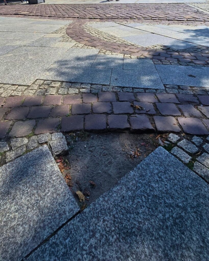 der Bereich vor der Verlegung des DUNIN-Mosaiks